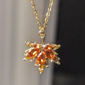 Crystal Maple Leaf Autumn Necklace
